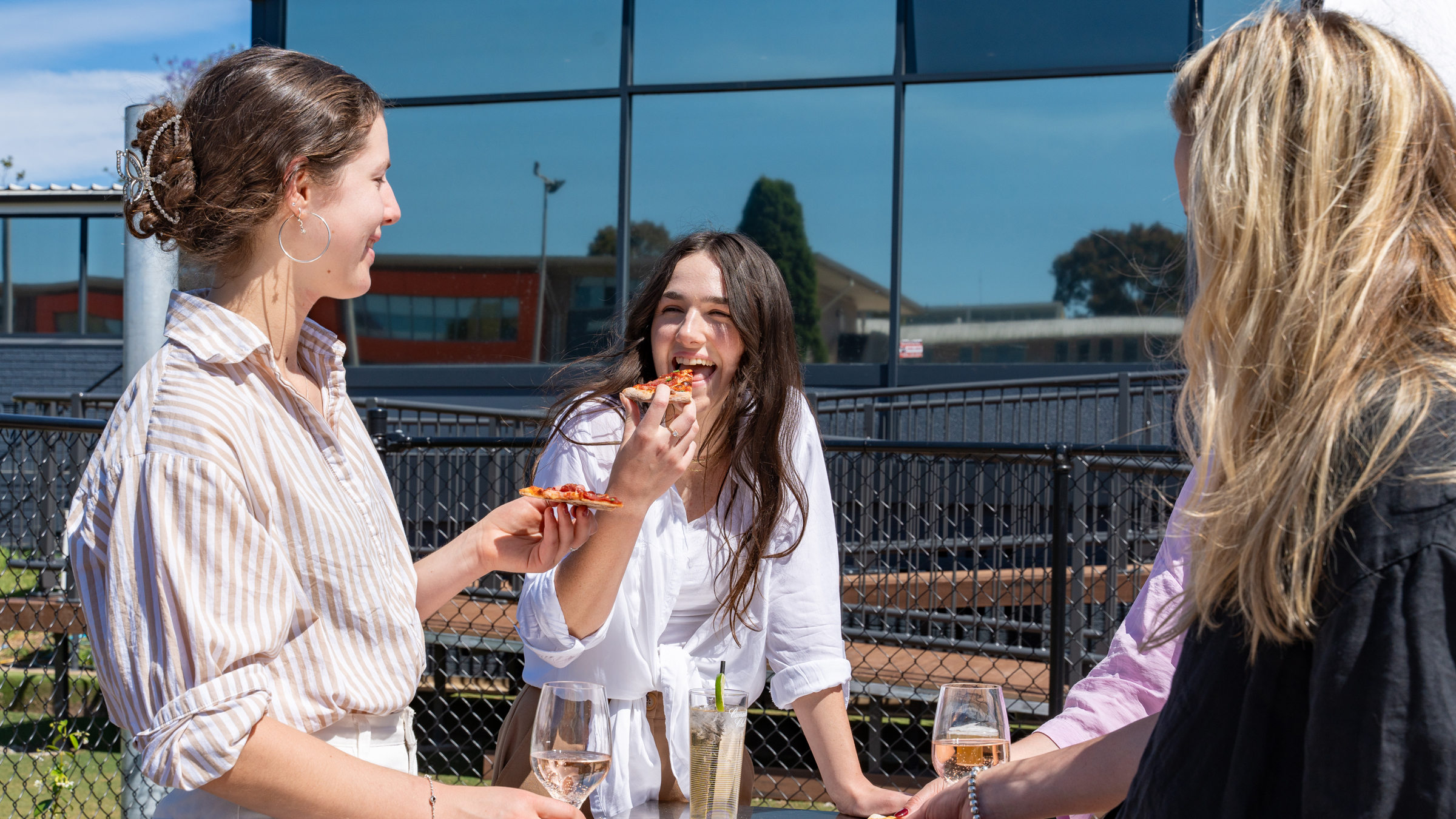 People eating outdoors