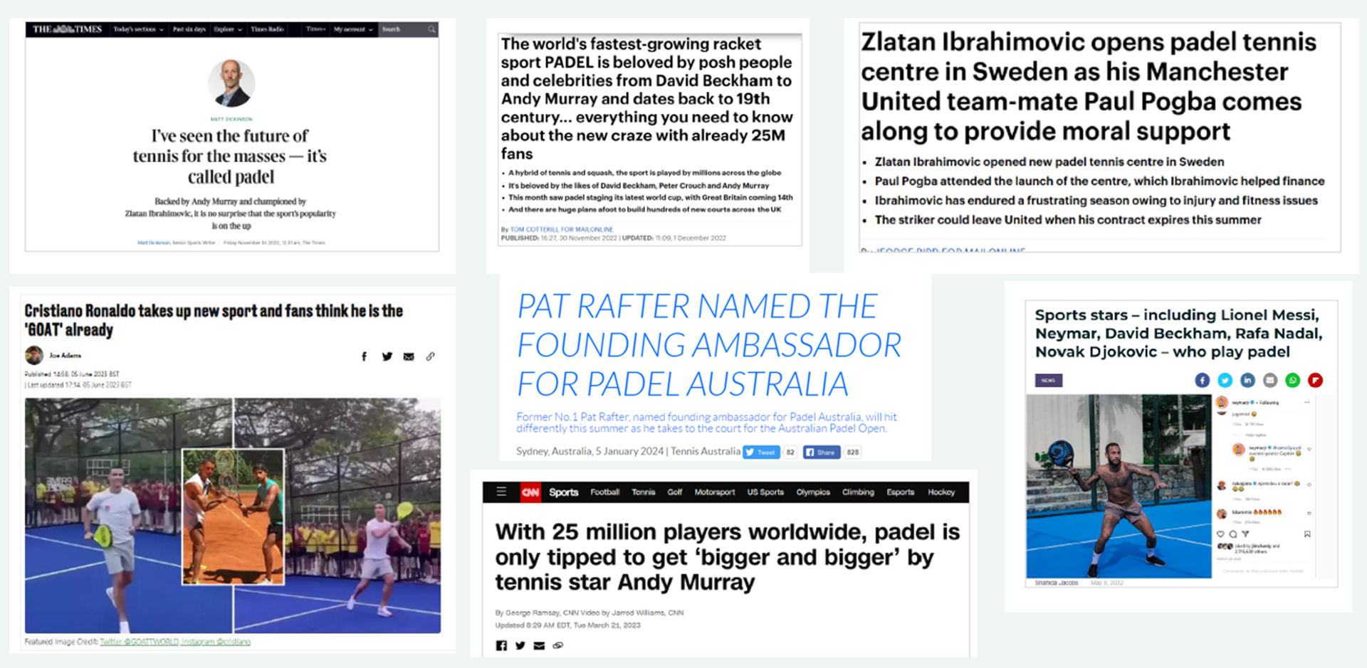 Series of press cuttings