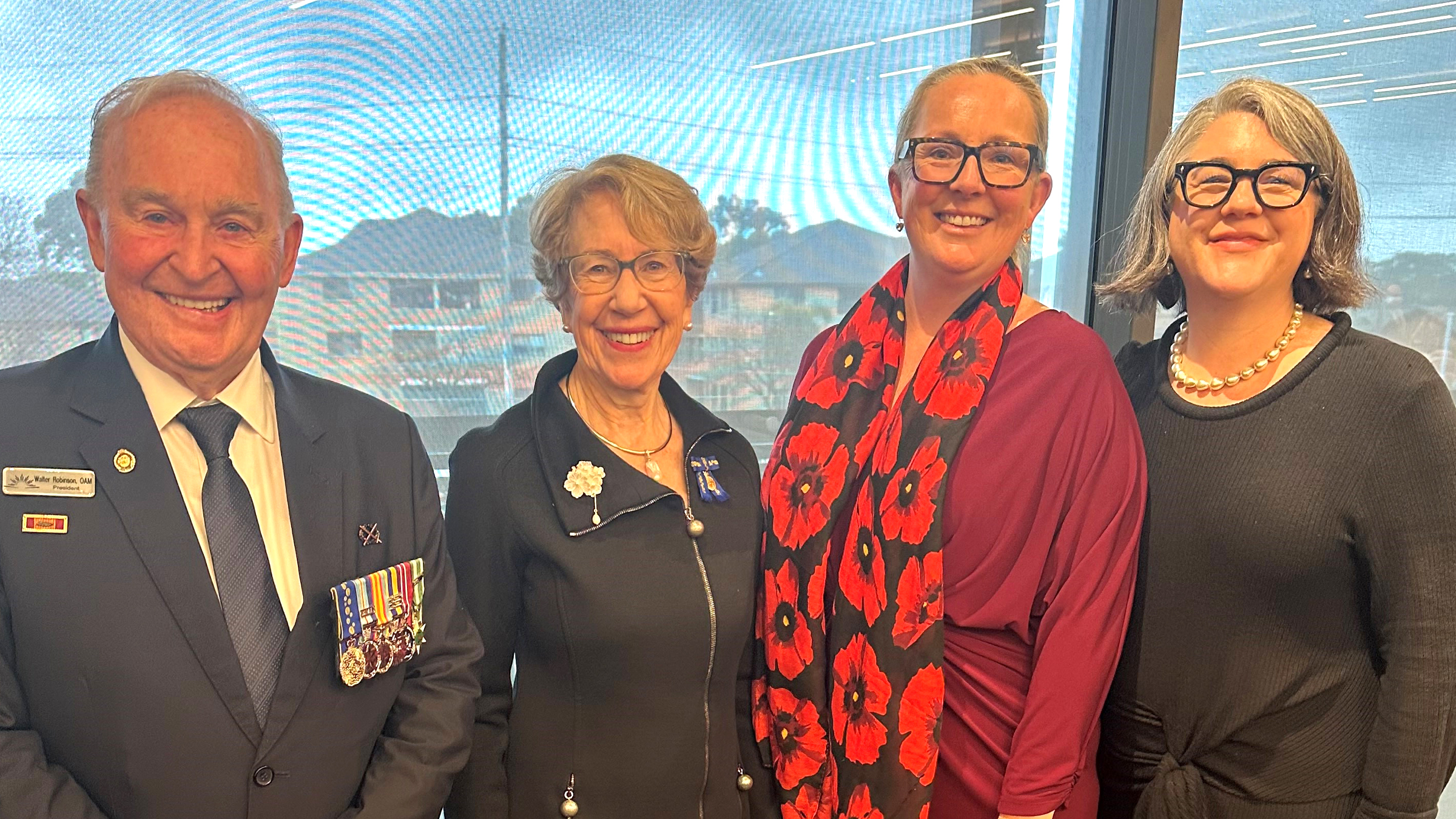 Cabra-Vale Diggers President Walter Robinson OAM, Governor of NSW Margaret Beazley, RSL & Services Clubs Association CEO Margot Smith, ClubsNSW CEO Rebecca Riant.