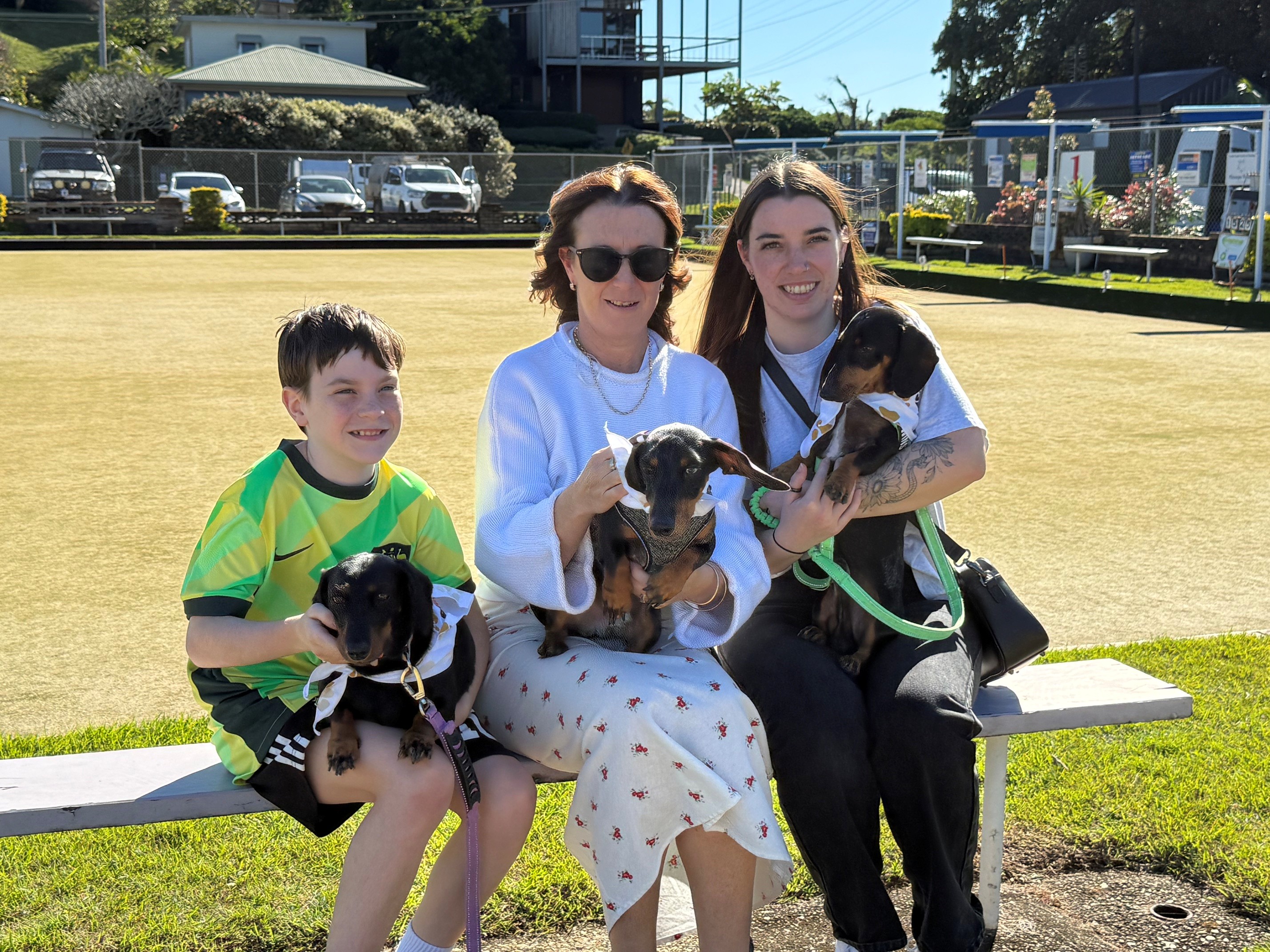 Family with dogs