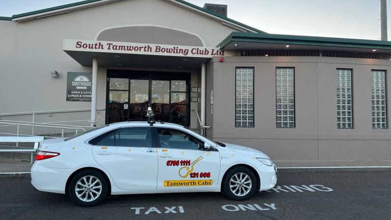 Cab waiting outside club