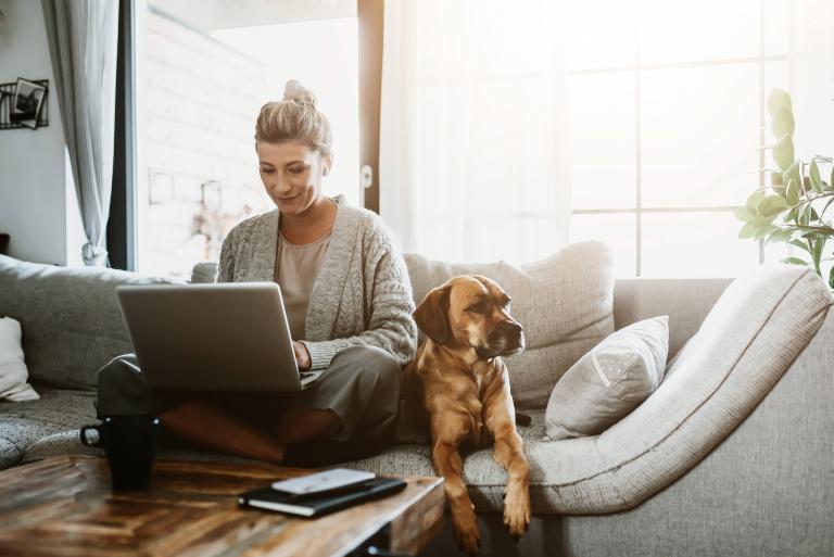 Woman working from home