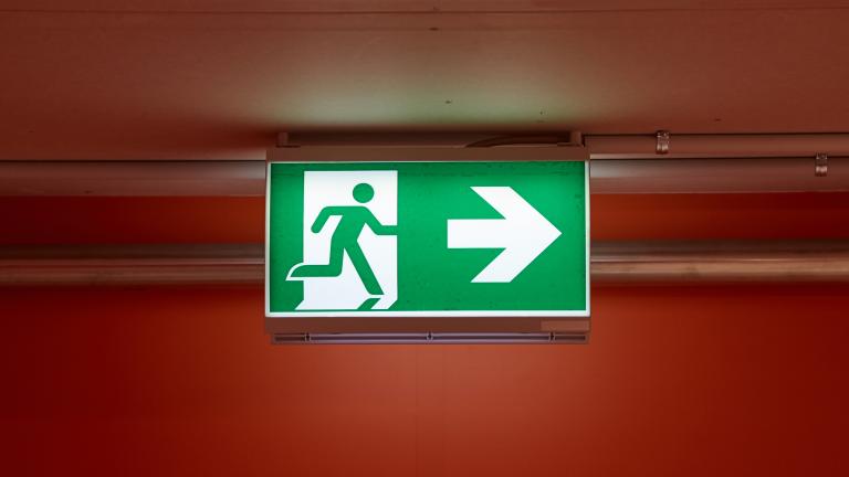 Exit sign.