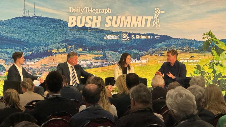 Daily Telegraph Chief Reporter Josh Hanrahan, Orange MP Phil Donato, Birds in the Bush Founder Vanessa Vazquez and Clontarf Foundation Partnerships Manager NSW James Grant.