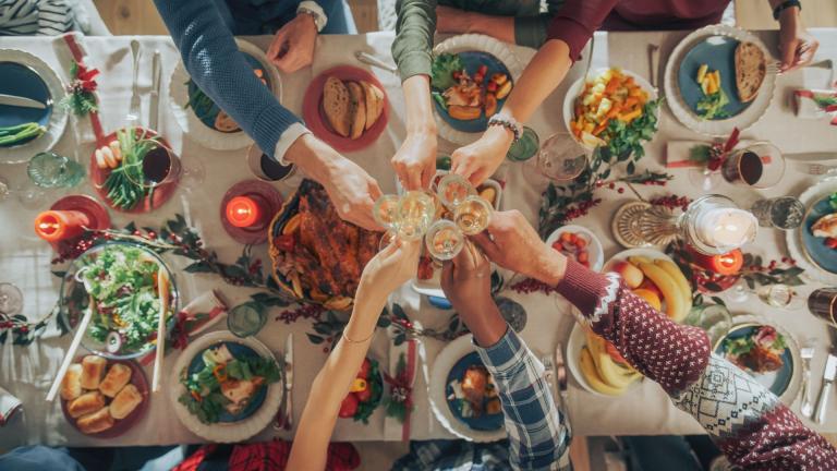 Packed Christmas table