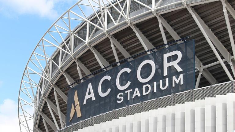 Accor stadium sign