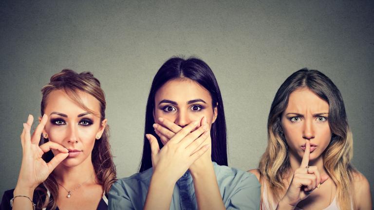 women staying silent