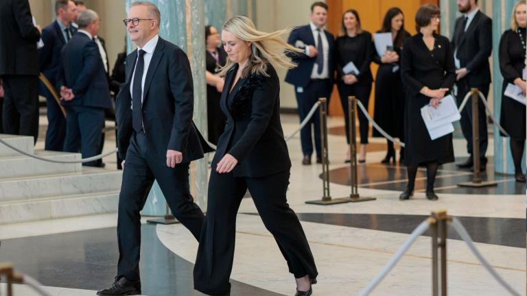 prime minister anthony albanese walking