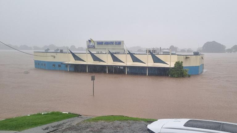 taree aquatic centre almost under water