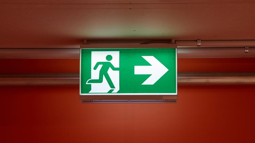 Exit sign.